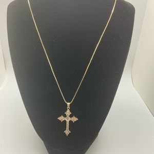 18K gold plated cross necklace